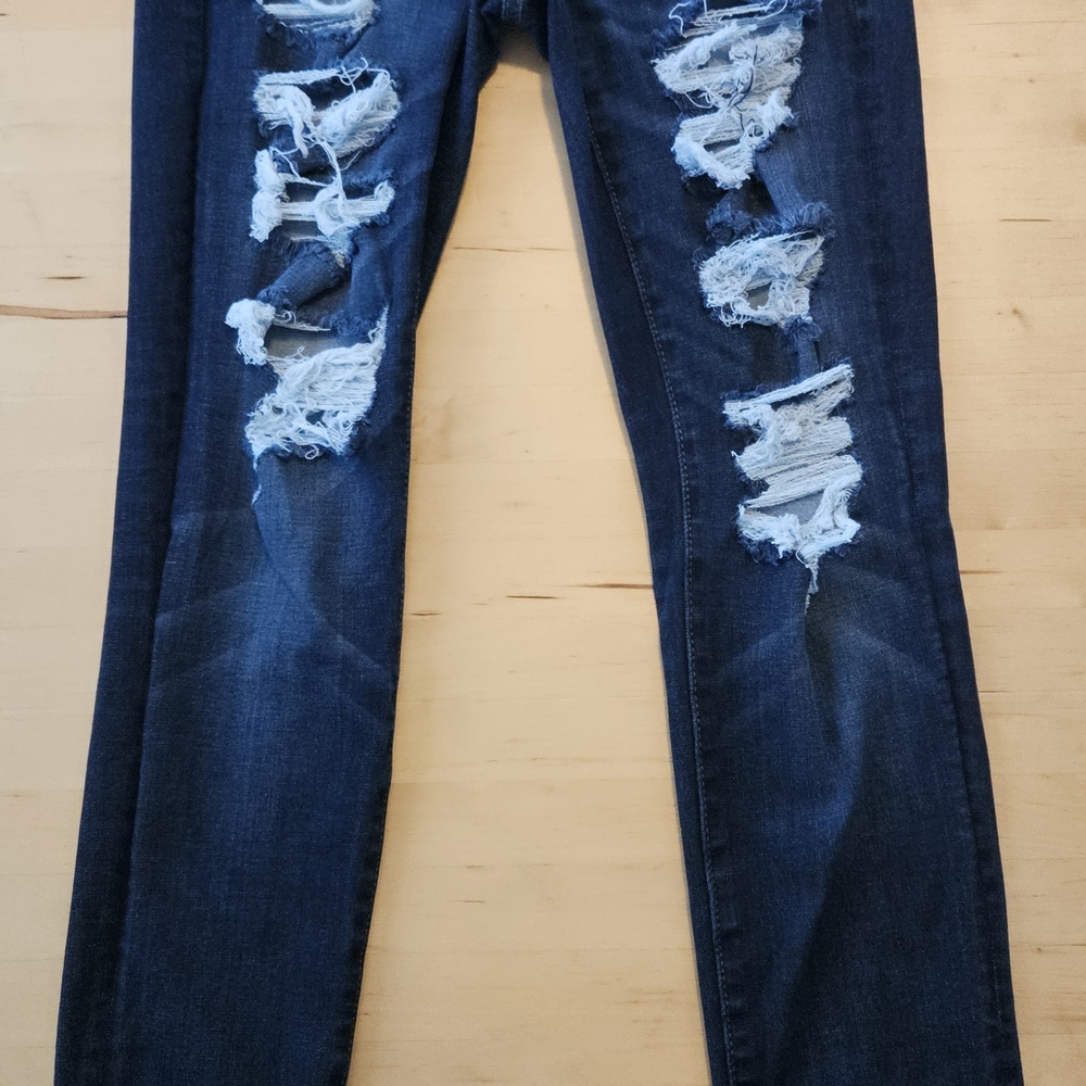 American Eagle OutfittersDark Blue Next Level Stretch, Hi Rise Jegging Jeans